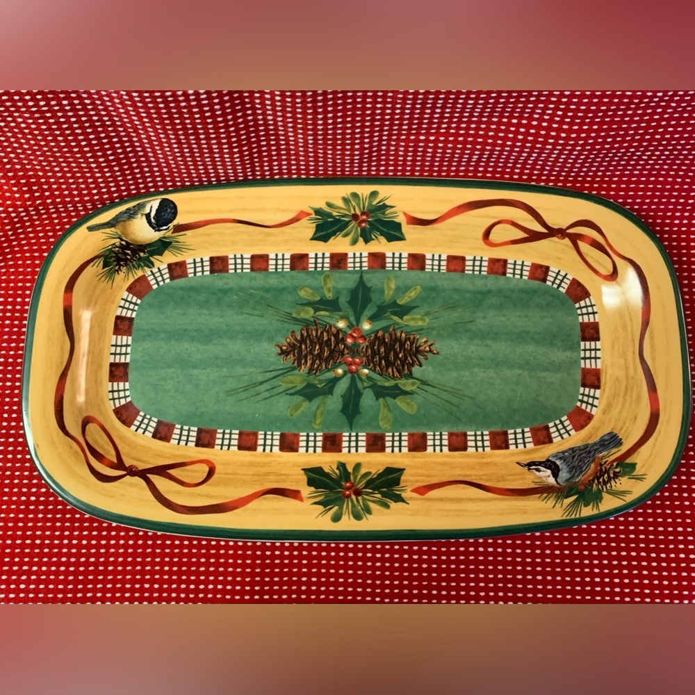 Lenox Winter Greetings Stoneware Serving Plate/Tray by Catherine McClung